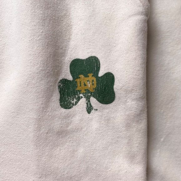 Notre Dame cream shamrock drawstring Champion sweatpants - Picture 4 of 7